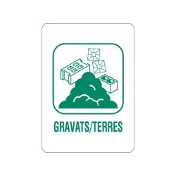 Panneau déchèterie gravats terres en adhésif, alu Dibond et PVC