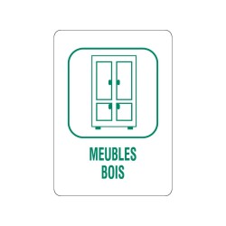 Panneau déchèterie meubles en bois en adhésif, alu Dibond et PVC