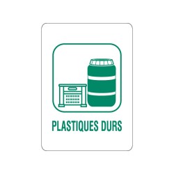 Panneau déchèterie plastiques durs en adhésif, alu Dibond et PVC