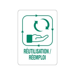 Panneau déchèterie réutilisation réemploi en adhésif, alu Dibond et PVC