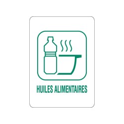 Panneau déchèterie huiles alimentaires en adhésif, alu Dibond et PVC