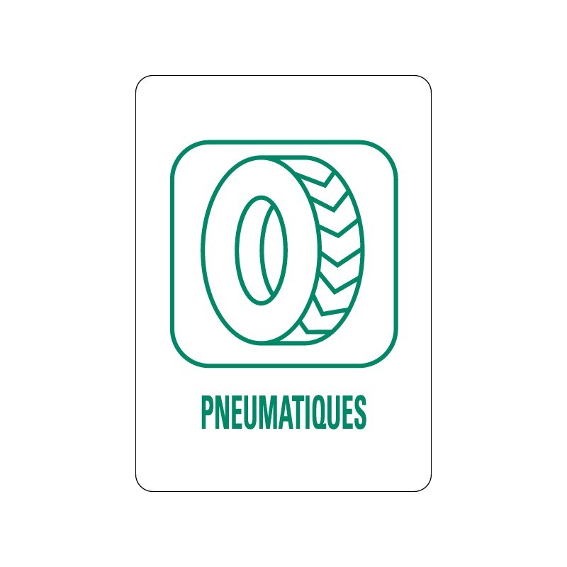 Panneau déchèterie pneumatiques en adhésif, alu Dibond et PVC