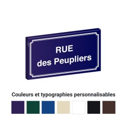 Plaque de rue volume bords pliés personnalisable en aluminium