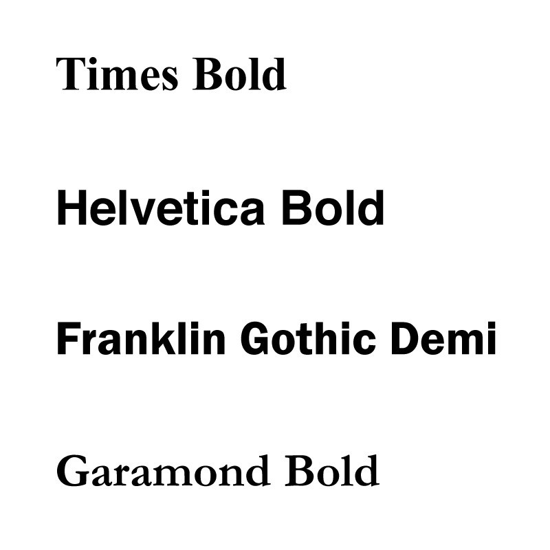 Typographies disponibles pour les plaques de rues