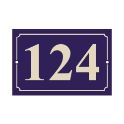 Plaque de rue murale plane personnalisable en aluminium 1 listel fond bleu décor beige