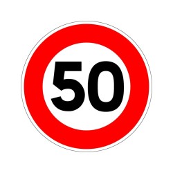 Panneau d'interdiction B14 - Limitation de vitesse