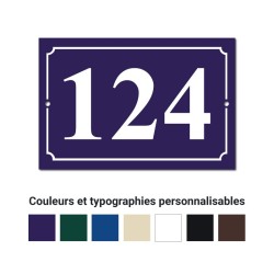 Plaque numéro de maison personnalisable en tôle aluminium plane