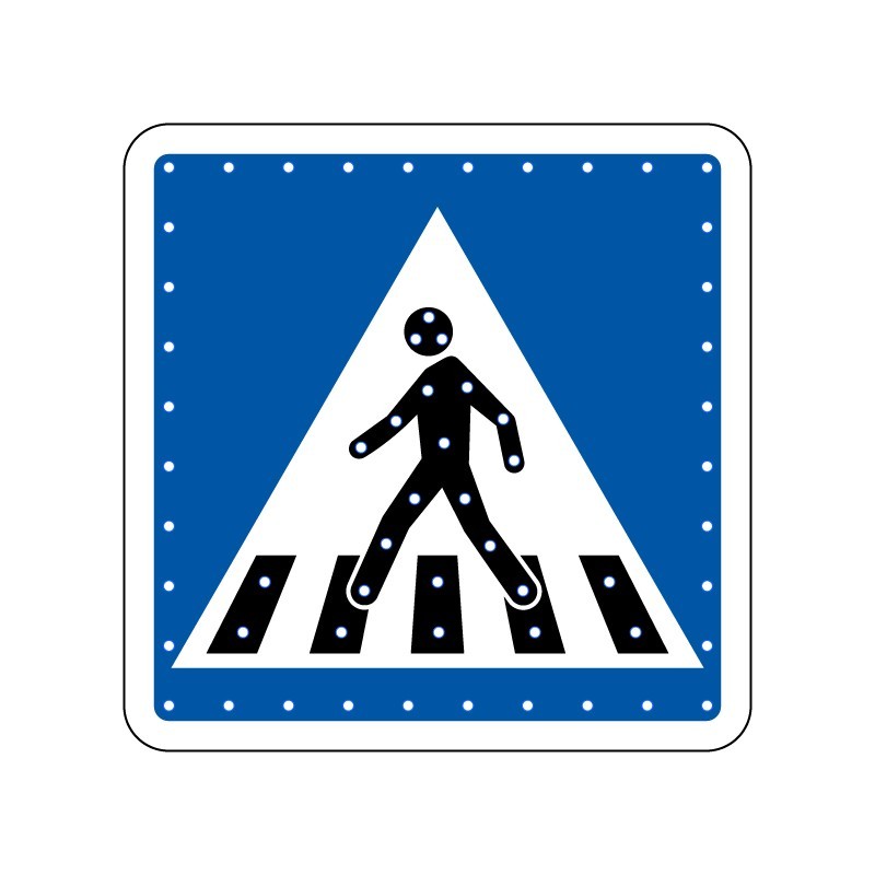 Panneau C20a de signalisation lumineux renforcé par LEDS