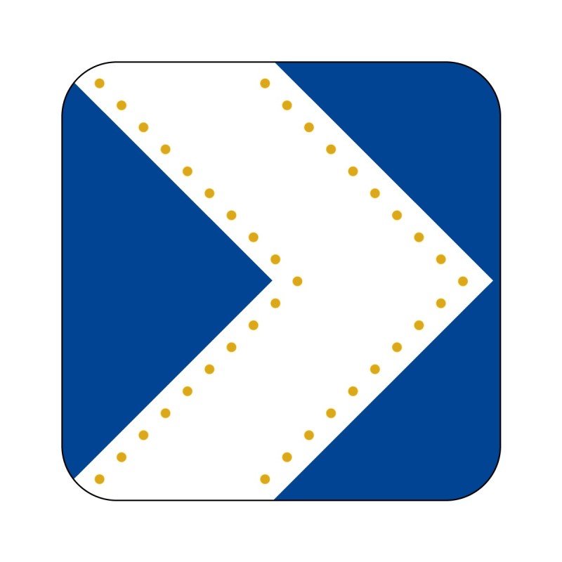 Panneau lumineux J4 1 chevron renforcé par LEDS Panneau lumineux J4 1 chevron renforcé par LEDS