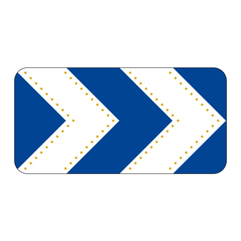 Panneau J4 2 chevrons renforcés par LEDS Panneau J4 2 chevrons renforcés par LEDS