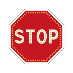 Panneau stop AB4 de signalisation lumineux renforcé par LEDS