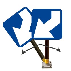 Balise autorelevable avec poteau flexible J5 gauche