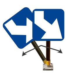 Balise autorelevable avec poteau flexible J5 droite