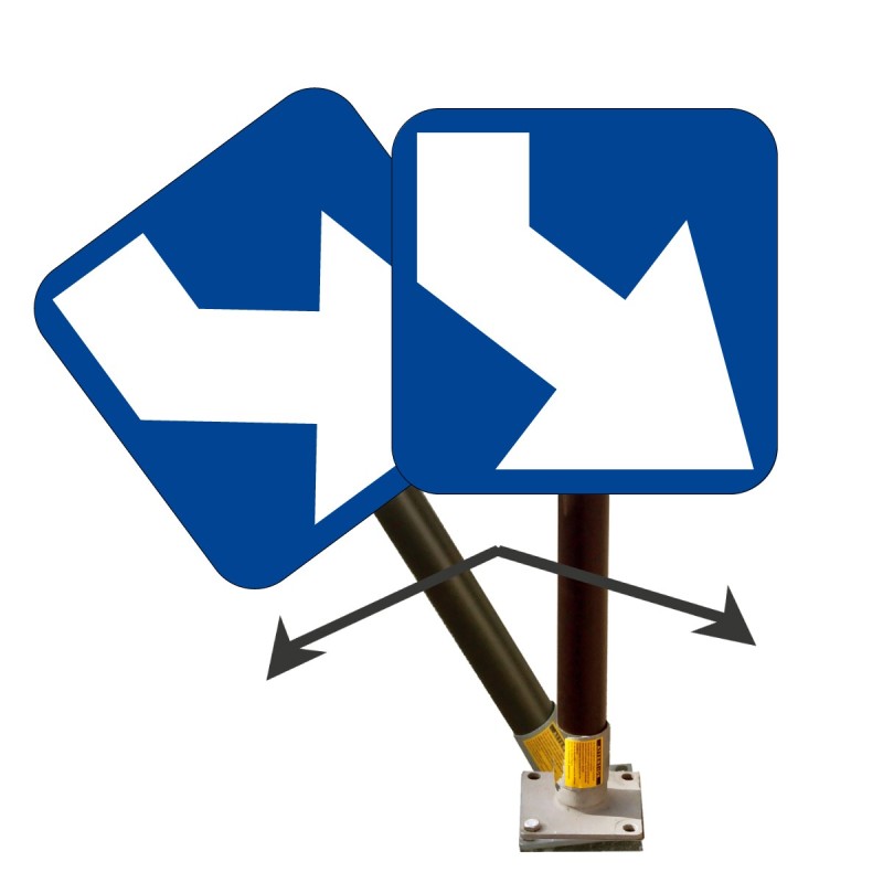 Balise autorelevable avec poteau flexible J5 droite Balise autorelevable avec poteau flexible J5 droite