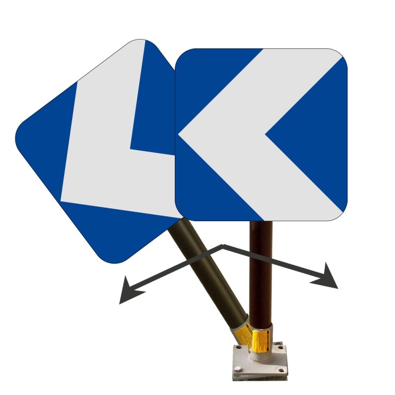 Balise autorelevable avec poteau flexible J4 gauche