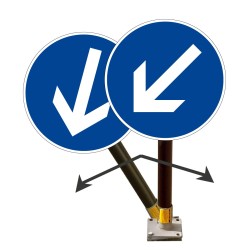 Balise autorelevable avec poteau flexible B21a2