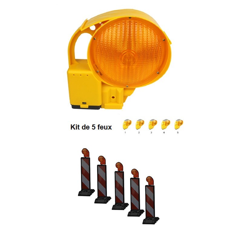 Kit 5 feux défilants à pile