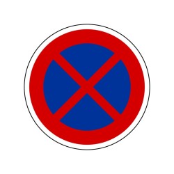 Panneau d'interdiction B6d - Arrêt et stationnement interdit