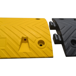 Ralentisseur de chaussée jaune et noir