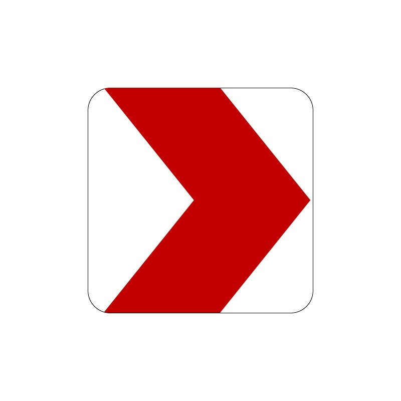 Panneau K8 déviation ou rétrécissement de voie