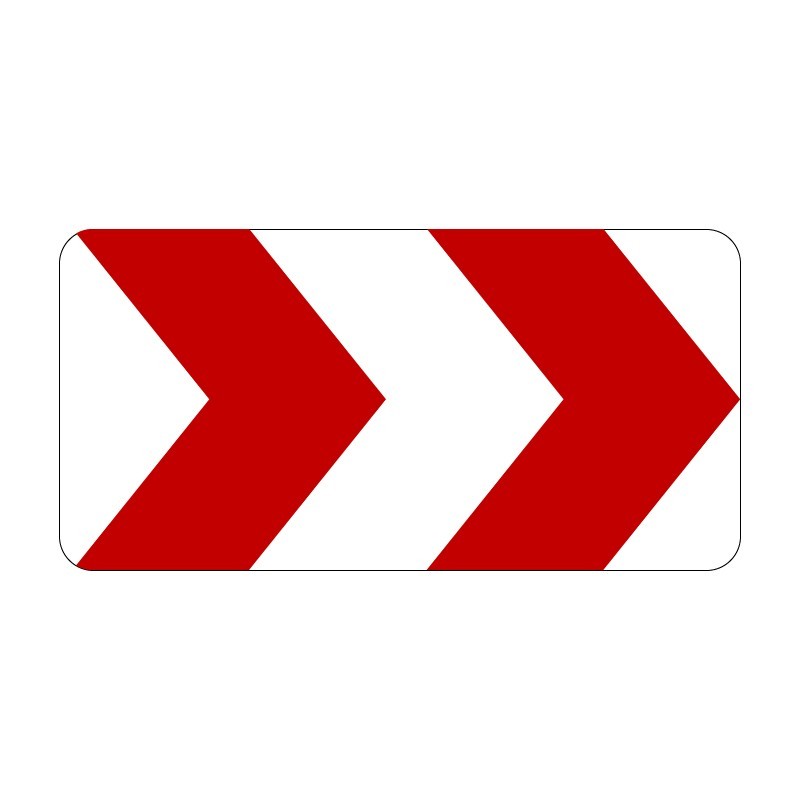 Panneau K8 déviation ou rétrécissement de voie