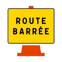 Panneau KC1 temporaire à poser sur cône de chantier