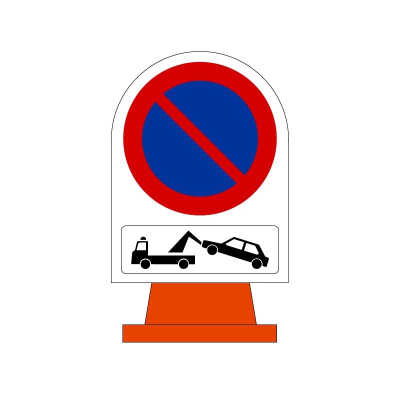 Panneau info chantier temporaire à poser sur cône de chantier