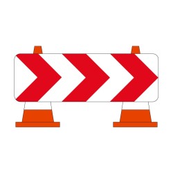 Panneau K8 temporaire à poser sur cône de chantier