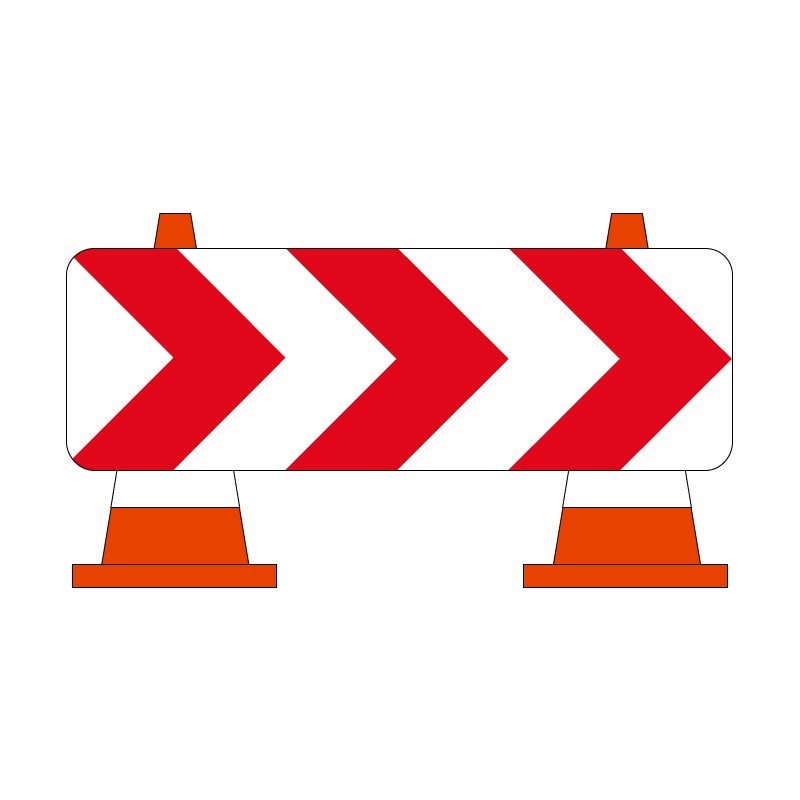 Panneau K8 temporaire à poser sur cône de chantier