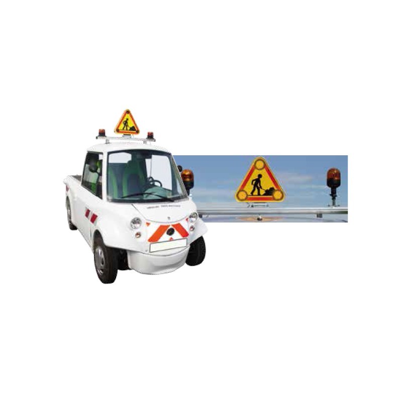 Barre de toit 1,2m équipée avec triangle et 2 gyrophares LEDS