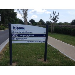 Mât pour panneau avec glissière montage en bimât