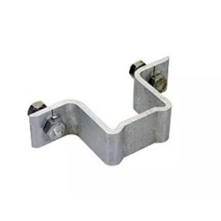 Bride de fixation  en aluminium simple face pour poteau 40x40 mm, avec visserie en Inox.