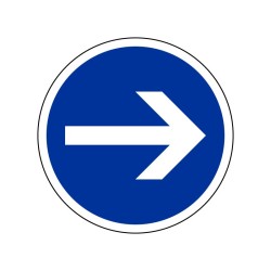 Panneau d'obligation B21a2 - Contournement obligatoire par la gauche