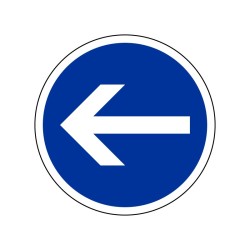 Panneau d'obligation B21a2 - Contournement obligatoire par la gauche
