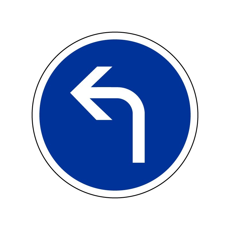 Panneau d'obligation B21c2 - Direction Obligatoire à gauche à la Prochaine Intersection