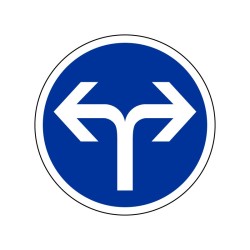 Panneau d'obligation B21E - Direction obligatoire à droite ou à gauche