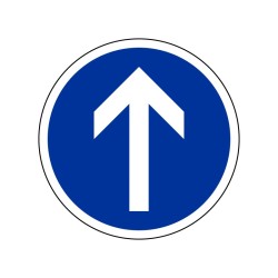 Panneau d'obligation B21b - Direction obligatoire tout droit