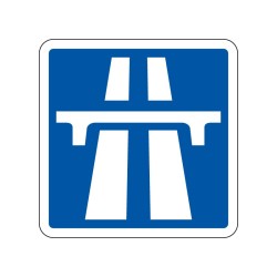 Panneau carré C207 d'indication d'un début d'autoroute, signalisation en PVC, adhésif ou alu Dibond