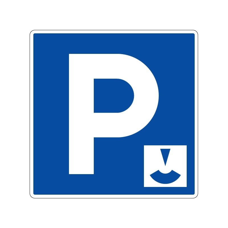 Panneaux de stationnement avec pictogramme Parking avec disque en zone bleue signalisation en PVC, adhésif ou alu Dibond