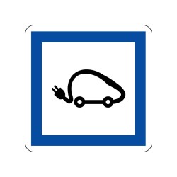 Panneau carré ce15i d'indication d'un poste de recharge de véhicules électriques, signalisation en PVC, adhésif ou alu Dibond