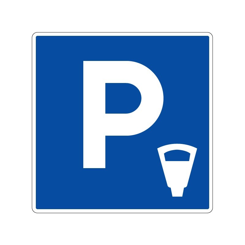 Panneaux de stationnement avec pictogramme Parking payant horodateur signalisation en PVC, adhésif ou alu Dibond