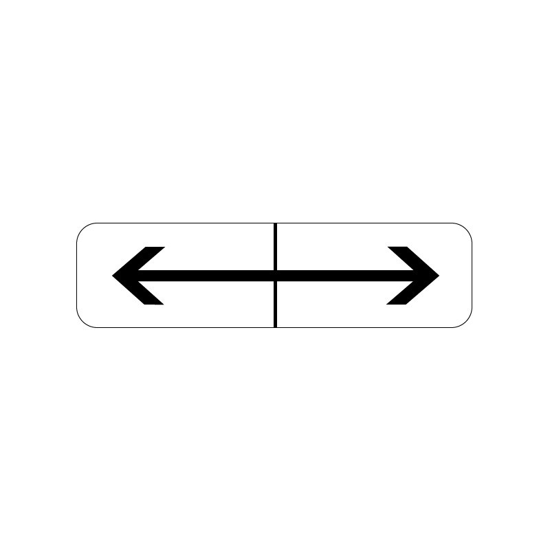 Panonceau M8f étendue gauche et droite - pour panneau de stationnement type B6, signalisation en PVC, adhésif ou alu Dibond