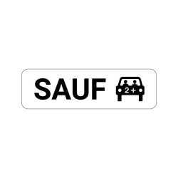Panonceau de signalisation M6k2 sauf covoiturage, signalisation en PVC, adhésif ou alu Dibond