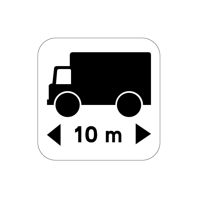 Panonceau M4q de signalisation longueur maximum camions et véhicules, signalisation en PVC, adhésif ou alu Dibond