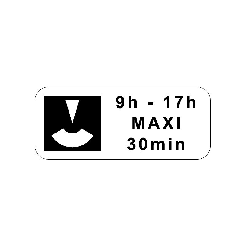 Panonceau M6c1 de signalisation stationnement disque horaires et durée, signalisation en PVC, adhésif ou alu Dibond