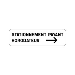 Panonceau de signalisation M6e stationnement payant horodateur, signalisation en PVC, adhésif ou alu Dibond