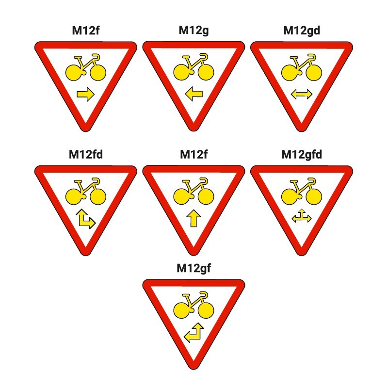 Panonceau M12 de signalisation autorisation de passage cyclistes, signalisation en PVC, adhésif ou alu Dibond