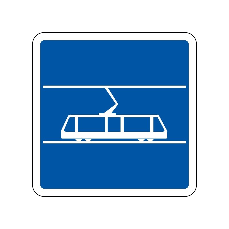 Panneaux C7 d'indication de arrêt de tramway signalisation en PVC, adhésif ou alu Dibond