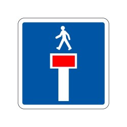 Panneaux C13c d'indication impasse avec issue piétonne signalisation en PVC, adhésif ou alu Dibond