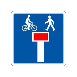 Panneaux C13d d'indication impasse avec issue piétonne et cycliste signalisation en PVC, adhésif ou alu Dibond